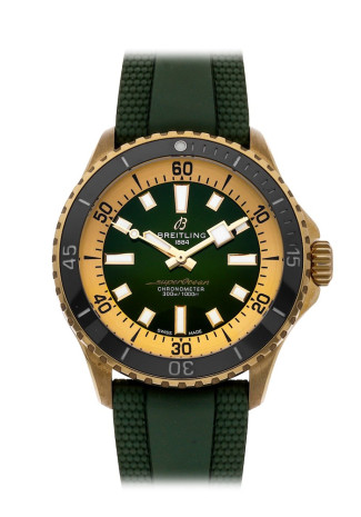 Breitling Superocean Automatic 42mm Bronze Case Green Dial Green Rubber Strap N17375201L1S1