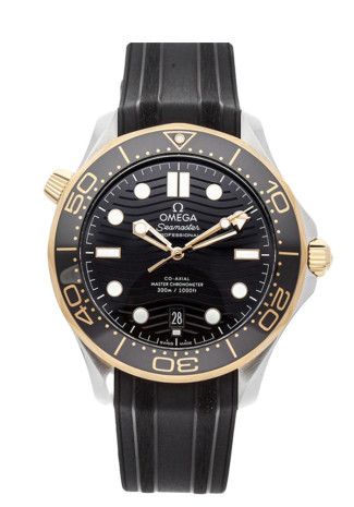 Omega Seamaster Diver 300M 42mm Steel & Yellow Gold Case Black Dial Black Rubber Strap 210.22.42.20.01.001