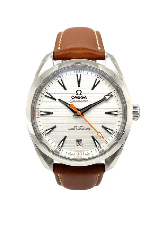 Omega Aqua Terra 150M Co-Axial 41mm Steel Case Silver Dial Brown Leather Strap 220.12.41.21.02.001