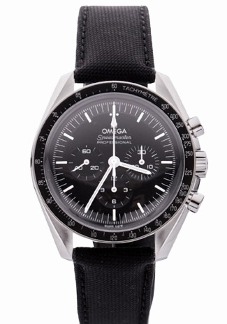 Omega Speedmaster Moonwatch Professional Chronometer Chronograph 42mm Steel Case Black Dial Nylon Strap 310.32.42.50.01.001