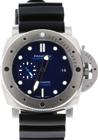 Panerai Submersible 1950 BMG-Tech 3 Days Automatic 47mm Steel Case Blue Dial Black Rubber Strap PAM02692